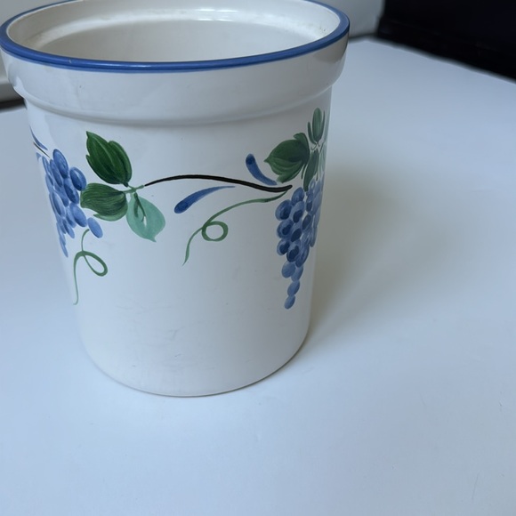 Ceramic Jar Cooking Utensils Savoir Vivre Vineyard JF031 Blue Grapes Leaves - Picture 5 of 7